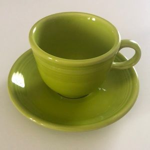 Fiestaware cup and saucer lime green